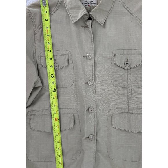 Ralph Lauren Polo Jeans Co. Beige Ripstop Button-Up Utility Jacket - Picture 12 of 15